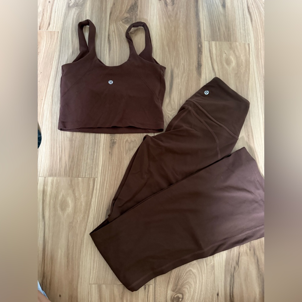 lululemon athletica Brown Leggings and Top Set
